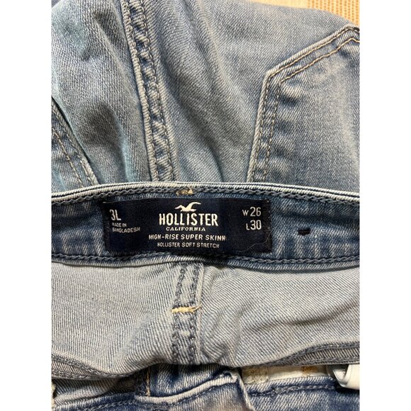 Hollister High Rise Super Skinny Blue Denim Jeans Soft Stretch Size 3L - Picture 5 of 5